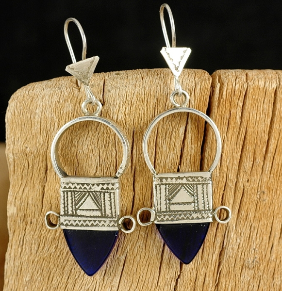 Tuareg Ohrringe - In Gall Blau- Schöner Tuaregschmuck